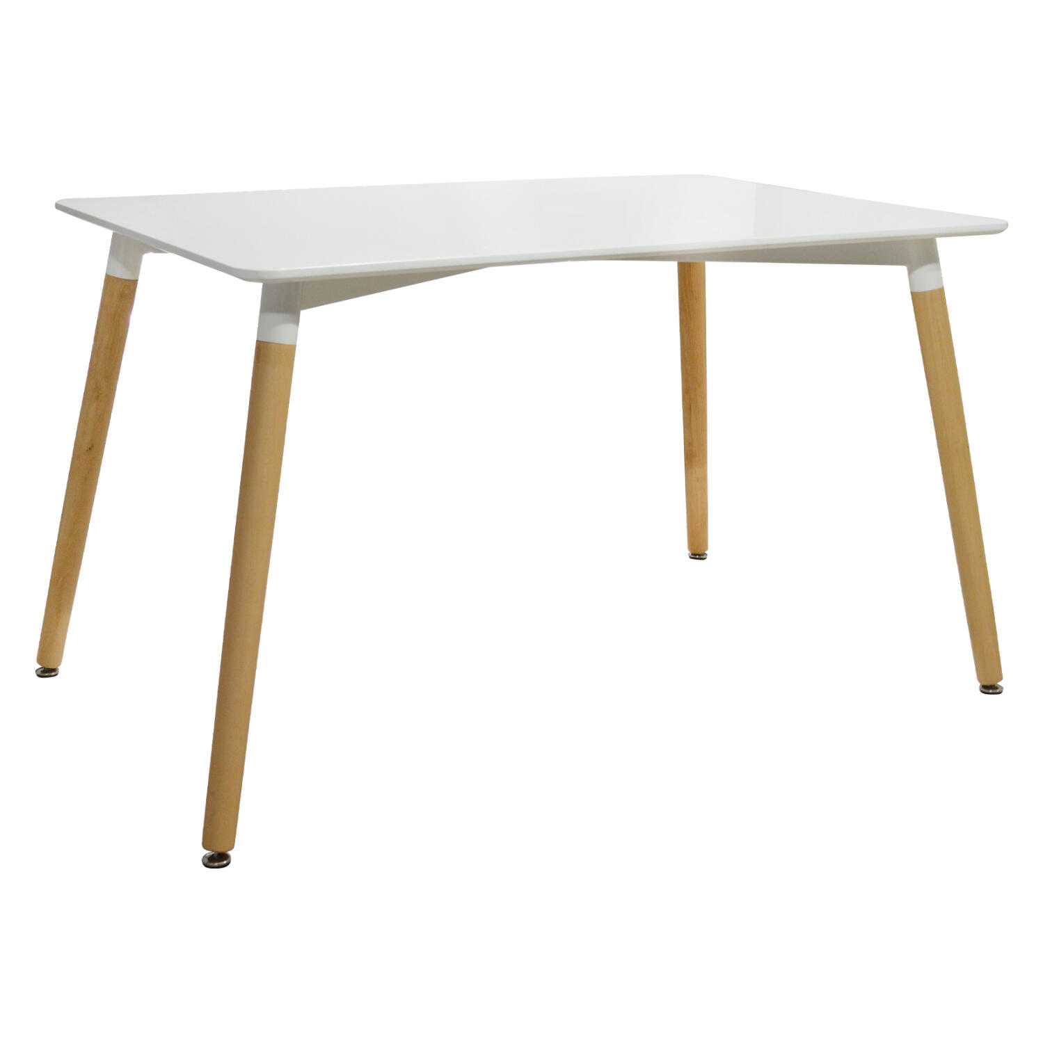 trapezi-fb900801-leyko-mdf-xylina-podia- Τραπεζι Minimal HM008.01 Λευκο Mdf, Ξυλινα Ποδια Οξια, 120χ80x73υ Εκ. - Image 1