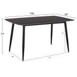 Τραπεζι Raven HM18149.02 Κεραμικο Top Με Οψη Μαυρο Μαρμαρο 140x80x74υεκ. - Image 2