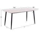 Τραπεζι Raven HM18150.01 Κεραμικο Top Με Οψη Λευκο Μαρμαρο 160x80x74υεκ. - Image 2