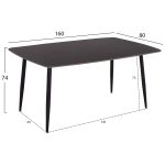 Τραπεζι Raven HM18150.02 Κεραμικο Top Με Οψη Μαυρο Μαρμαρο 160x80x74υεκ. - Image 2