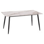 Τραπεζι Raven HM18150.04 Κεραμικο Top Με Οψη Λευκο/Καφε Μαρμαρο 160x80x74υεκ.