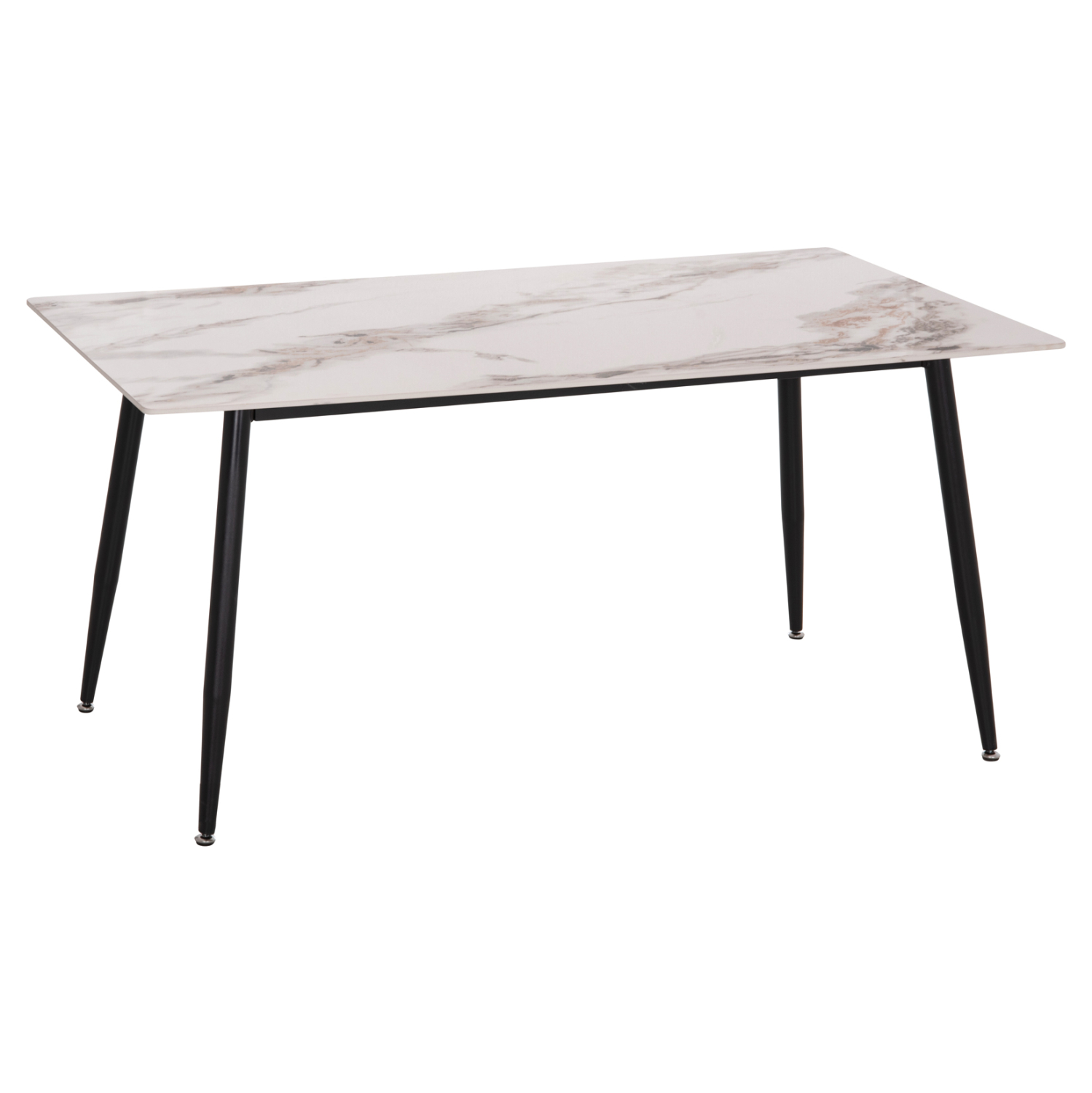 trapezi-fb91815004-keramiko-top-me-opsi- Τραπεζι Raven HM18150.04 Κεραμικο Top Με Οψη Λευκο/Καφε Μαρμαρο 160x80x74υεκ. - Image 1