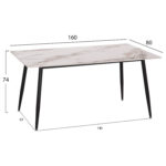 Τραπεζι Raven HM18150.04 Κεραμικο Top Με Οψη Λευκο/Καφε Μαρμαρο 160x80x74υεκ. - Image 2