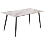 Τραπεζι Raven HM18150.04 Κεραμικο Top Με Οψη Λευκο/Καφε Μαρμαρο 160x80x74υεκ. - Image 4