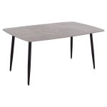 Τραπεζι Raven HM18150.13 Κεραμικο Top Με Οψη Γκρι Μαρμαρο 160x80x74υεκ.