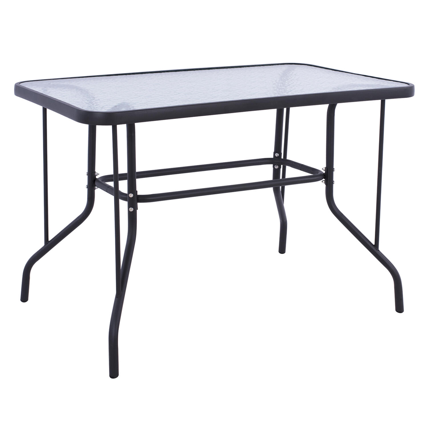 trapezi-fb9502001-metalliko-skoyro-gkri- Τραπεζι Adam HM5020.01 Μεταλλικο Σκουρο Γκρι Με Γυαλινη Επιφανεια 110χ60χ71υεκ. - Image 1