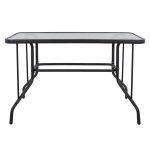 Τραπεζι Adam HM5020.01 Μεταλλικο Σκουρο Γκρι Με Γυαλινη Επιφανεια 110χ60χ71υεκ. - Image 3