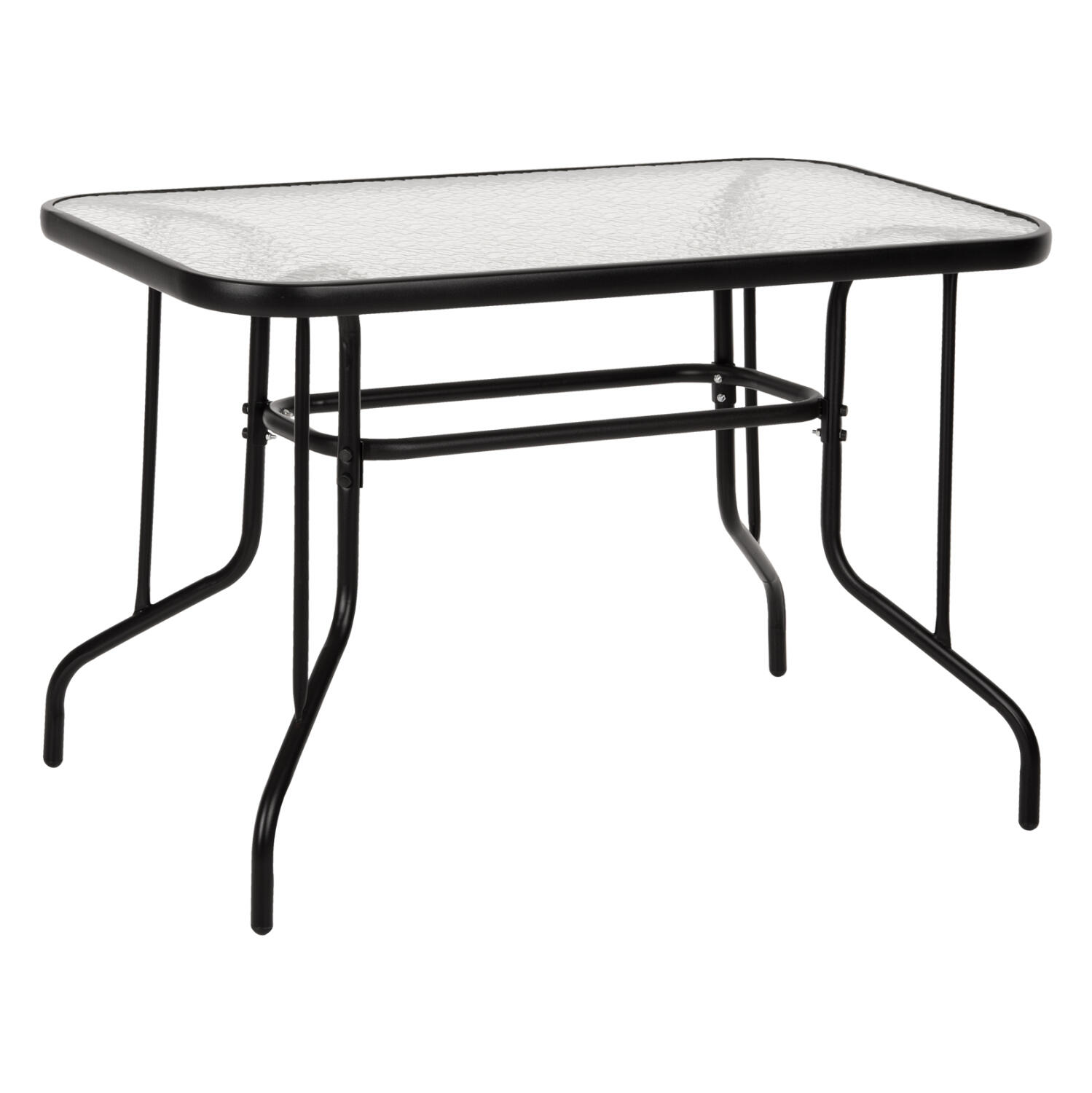 trapezi-fb9502003-metalliko-mayro-me-gya Τραπεζι Adam HM5020.03 Μεταλλικο Μαυρο Με Γυαλινη Επιφανεια 110χ60χ71υεκ. - Image 1