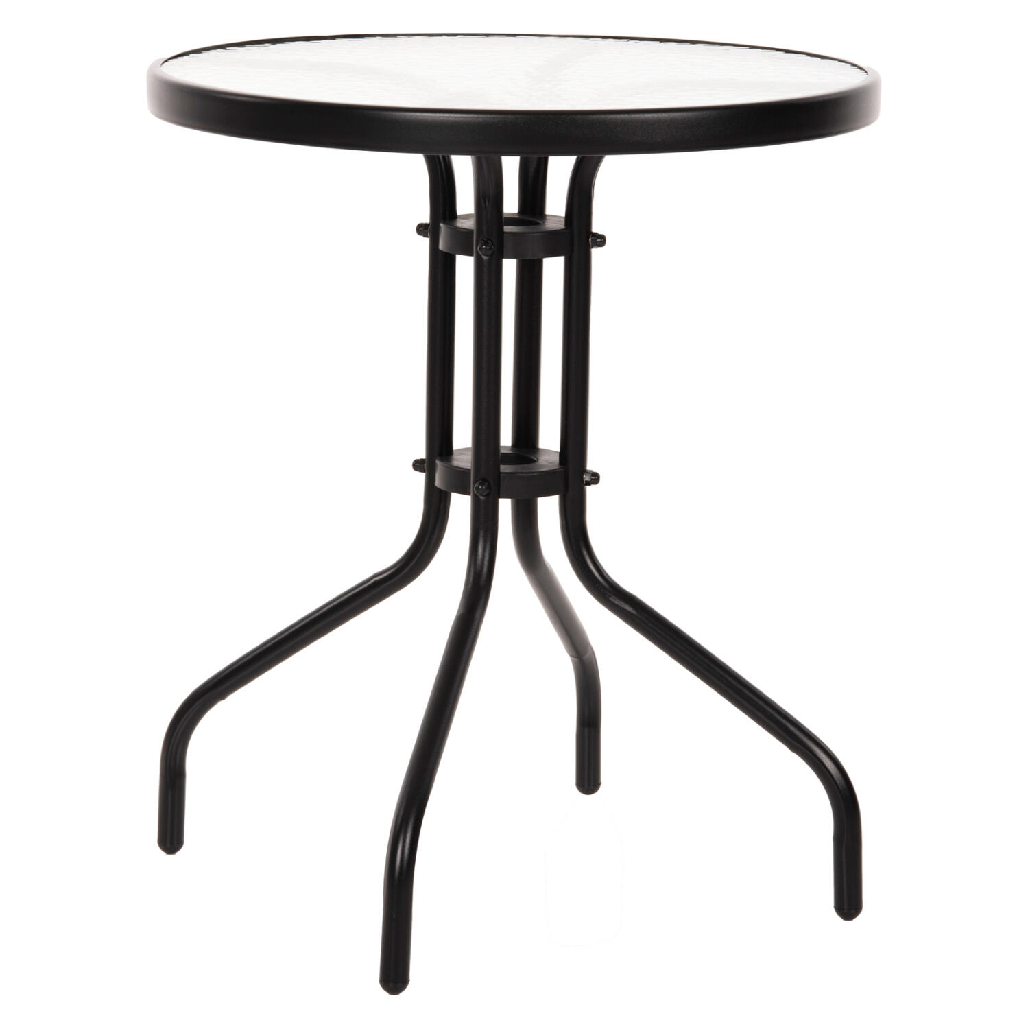 trapezi-fb9507903-metalliko-mayro-me-gya Τραπεζι Lima φ60x68υεκ. Μεταλλικο Μαυρο Με Γυαλινη Επιφανεια HM5079.03 - Image 1