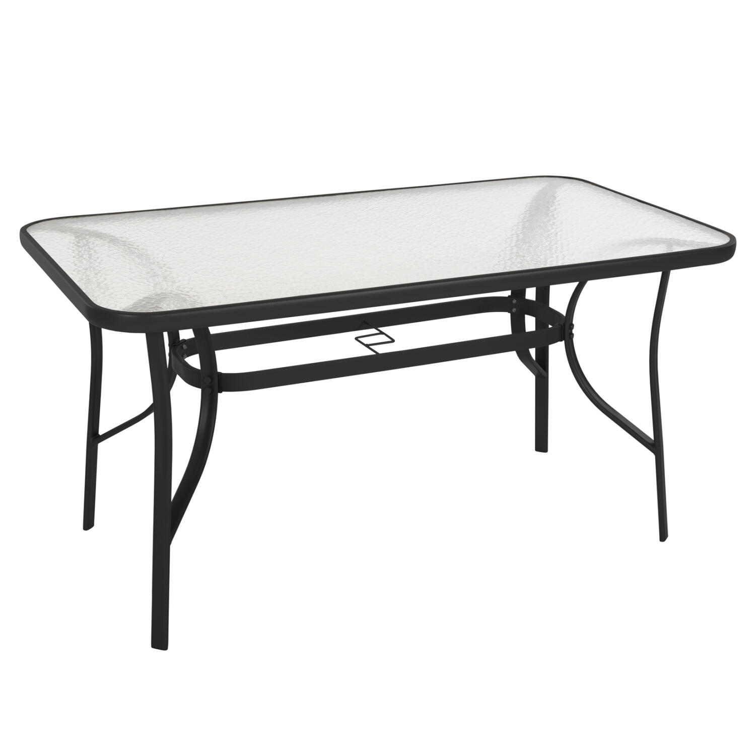 trapezi-fb9510603-mayro-metalliko-me-gya Τραπεζι Bruno HM5106.03 Μαυρο Μεταλλικο Με Γυαλινη Επιφανεια 140χ80χ72υεκ - Image 1