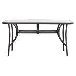 Τραπεζι Bruno 150x90χ72υεκ. Μεταλλικο Μαυρο Με Γυαλινη Επιφανεια HM5145.03 - Image 3