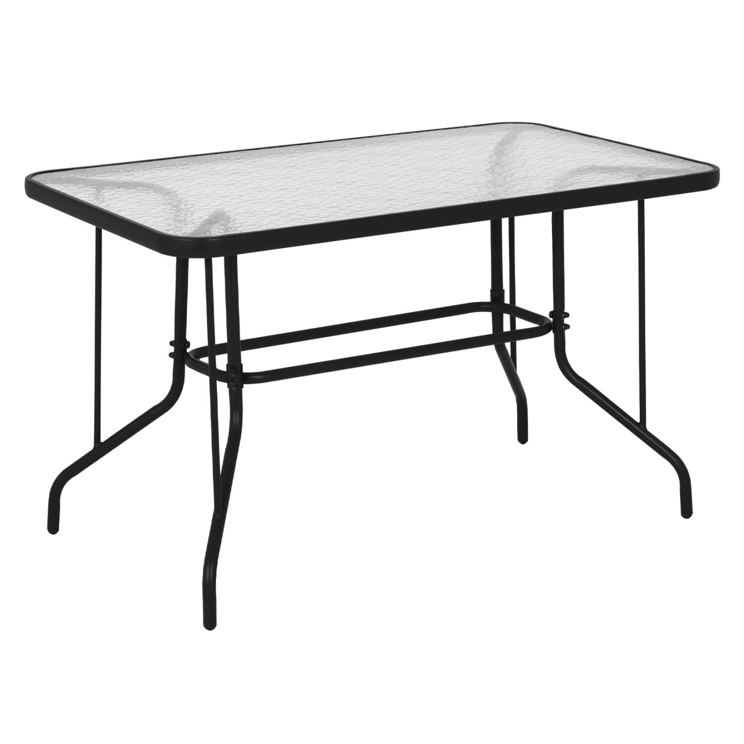 trapezi-fb9567901-metalliko-gkri-me-gyal Τραπεζι Adam HM5679.01 Μεταλλικο Γκρι Με Γυαλινη Επιφανεια 120χ70χ71υεκ. - Image 1