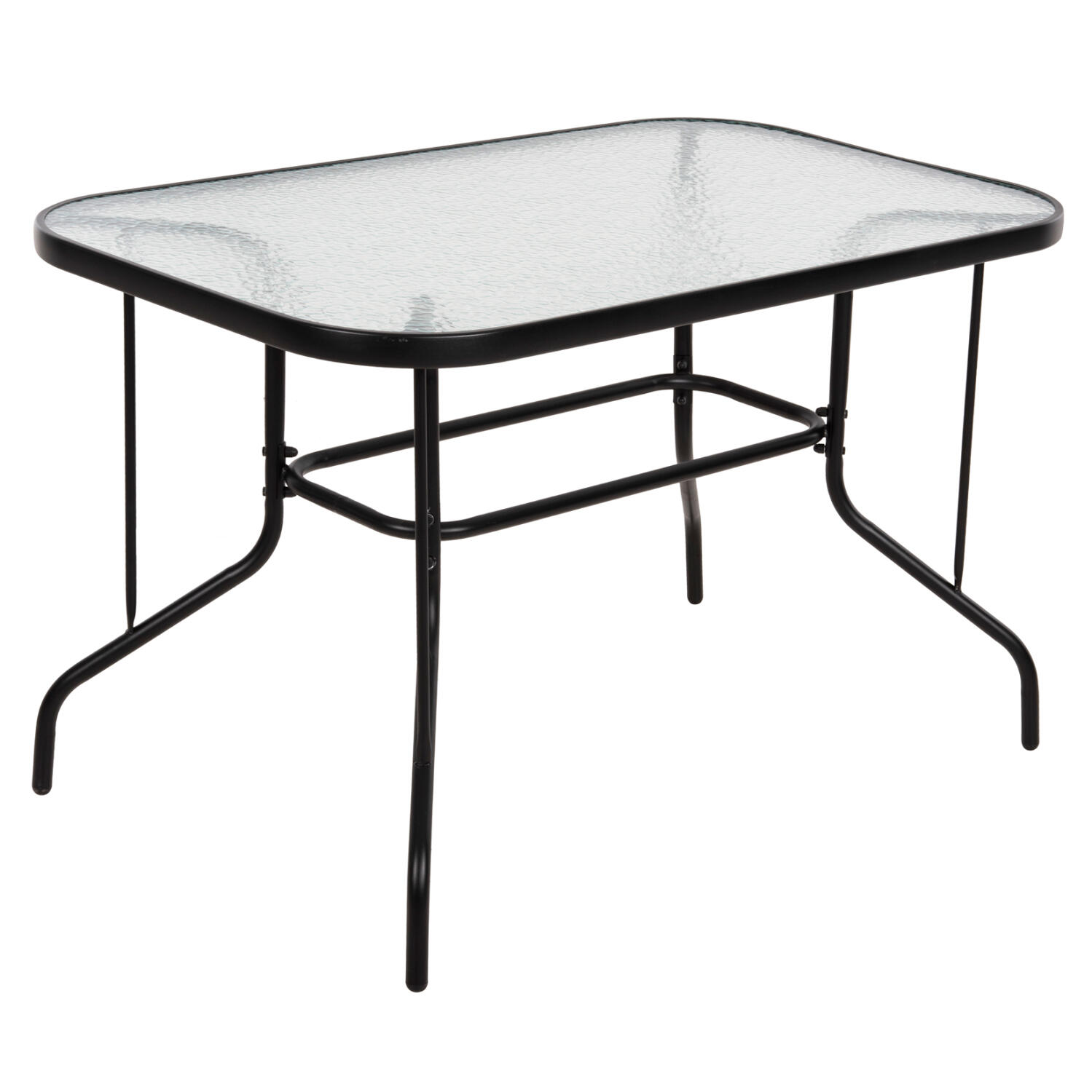 trapezi-fb9567903-metalliko-mayro-me-gya Τραπεζι Adam HM5679.03 Μεταλλικο Μαυρο Με Γυαλινη Επιφανεια 120χ70χ70υεκ. - Image 1