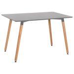 Τραπεζι Minimal HM8581.02 Ανοιχτο Γκρι Mdf-Ποδια Οξια Σε Φυσικο Χρωμα- 120χ60x74υεκ.