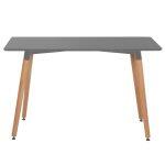 Τραπεζι Minimal HM8581.02 Ανοιχτο Γκρι Mdf-Ποδια Οξια Σε Φυσικο Χρωμα- 120χ60x74υεκ. - Image 3