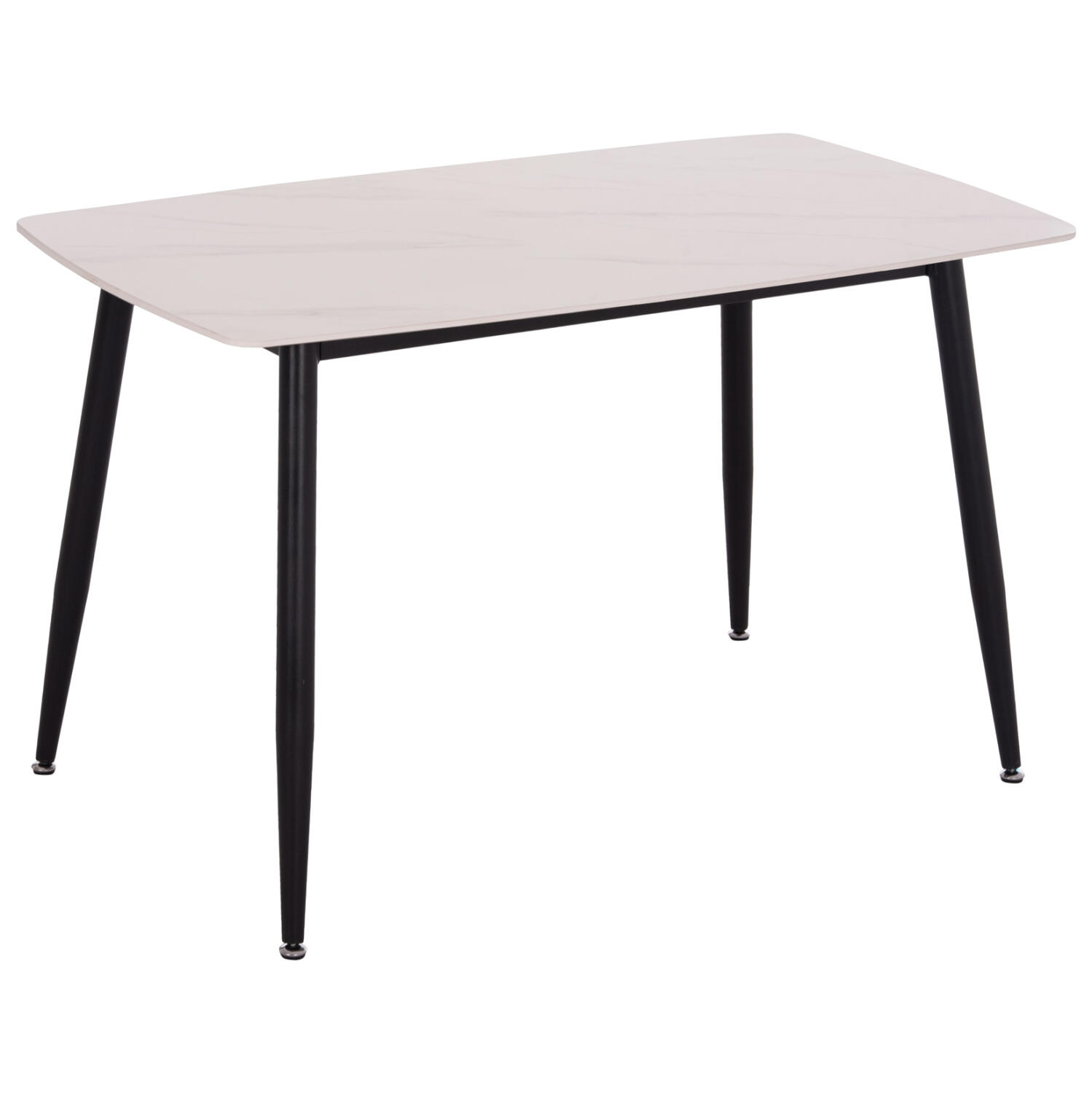 trapezi-fb9985401-keramiko-top-mat-leyko Τραπεζι Raven HM9854.01 Κεραμικο Top Ματ Λευκο Μαρμαρο-Μαυρο Μεταλλο 120x70x73υεκ. - Image 1