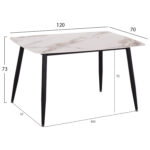Τραπεζι Raven HM9854.04 Κεραμικο Top Με Οψη Μαρμαρου Τ.calacatta 120x70x73υεκ. - Image 2
