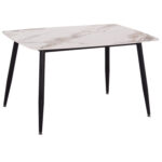 Τραπεζι Raven HM9854.04 Κεραμικο Top Με Οψη Μαρμαρου Τ.calacatta 120x70x73υεκ.