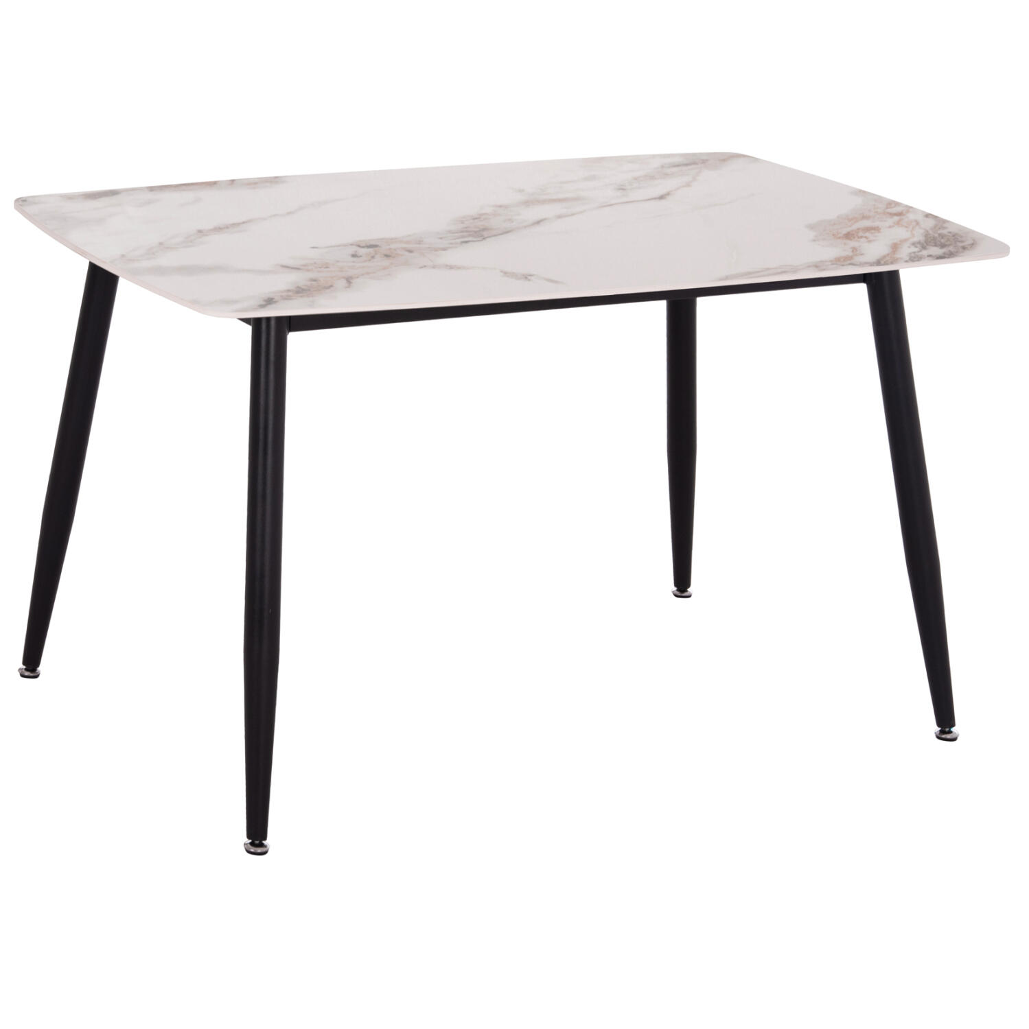 trapezi-fb9985404-keramiko-top-me-opsi-m Τραπεζι Raven HM9854.04 Κεραμικο Top Με Οψη Μαρμαρου Τ.calacatta 120x70x73υεκ. - Image 1