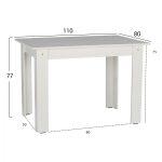 Τραπεζι Κουζινας 110x80x77υεκ. Λευκο HM2428.03 - Image 2