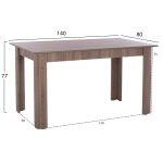 Τραπεζι Κουζινας Kelvin, 140x80x77υ Εκ., Sonama Oak Truffle, HM2429.05 - Image 2