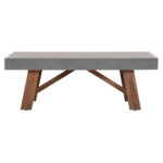 Τραπεζι Μεσης Fiber Cement & Ξυλο Ακακιας Maeve HM6595.01 Γκρι 130x70x46υεκ. - Image 3