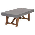 Τραπεζι Μεσης Fiber Cement & Ξυλο Ακακιας Maeve HM6595.01 Γκρι 130x70x46υεκ. - Image 4