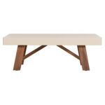 Τραπεζι Μεσης Fiber Cement & Ξυλο Ακακιας Maeve HM6595.02 Μπεζ 130x70x46υεκ. - Image 3