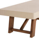 Τραπεζι Μεσης Fiber Cement & Ξυλο Ακακιας Maeve HM6595.02 Μπεζ 130x70x46υεκ. - Image 6
