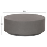 Τραπεζι Μεσης Fiber Cement Στρογγυλο Kyoko HM6579.01 Γκρι φ90x30υεκ. - Image 2