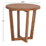 Τραπεζι Μεσης Στρογγυλο Kolin HM6650 Ξυλο Teak Φυσικο φ65x65υεκ. - Image 2