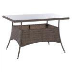 Τραπεζι Μεταλλικο Military Rattan Γκρι HM5141.31 120x70x75υ Εκ.