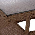 Τραπεζι Μεταλλικο Military Rattan Μπεζ Καφε HM5141.32 120x70x75υ Εκ. - Image 6