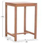 Τραπεζι Μπαρ Τετραγωνο Presscot HM18113 Ξυλο Teak Σε Φυσικο 70x70x105υεκ. - Image 2