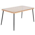 Τραπεζι Ορθογωνιο Allegra HM5537.11 Μεταλ.μαυρο-P.e. Rattan Φυσικο 139,5x79,5x73υεκ.