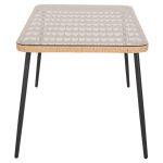 Τραπεζι Ορθογωνιο Allegra HM5537.11 Μεταλ.μαυρο-P.e. Rattan Φυσικο 139,5x79,5x73υεκ. - Image 4