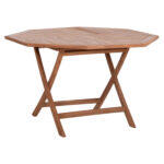 Τραπεζι Πολυγωνο Πτυσσομενο Karlin HM6618 Ξυλο Teak Σε Φυσικο Χρωμα 120x120x75yεκ.