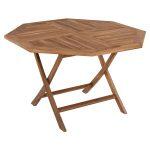 Τραπεζι Πολυγωνο Kendall Πτυσσομενο HM9545 Teak Σε Φυσικο Χρωμα 120x120x75yεκ.