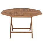 Τραπεζι Πολυγωνο Kendall Πτυσσομενο HM9545 Teak Σε Φυσικο Χρωμα 120x120x75yεκ. - Image 3