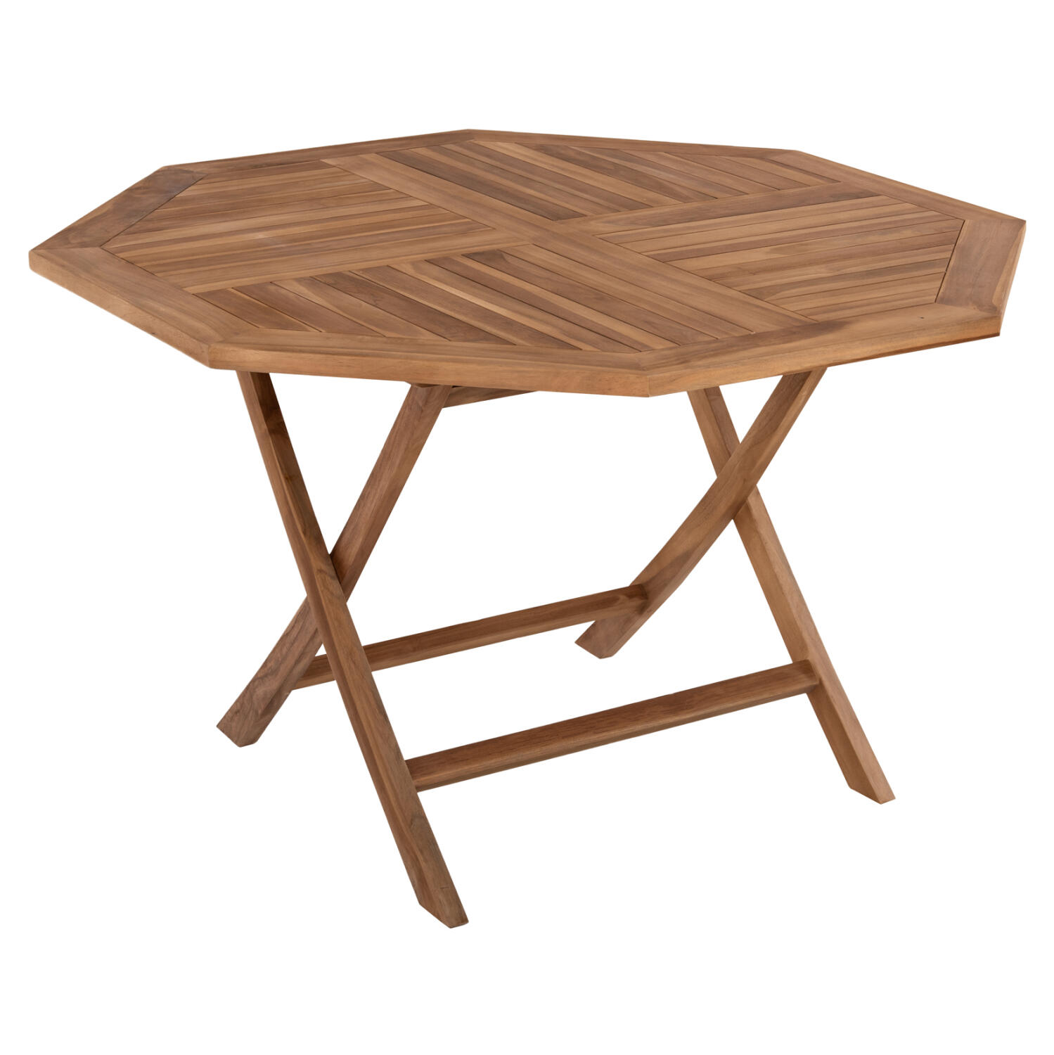 trapezi-polygono-ptyssomeno-fb99545-teak Τραπεζι Πολυγωνο Kendall Πτυσσομενο HM9545 Teak Σε Φυσικο Χρωμα 120x120x75yεκ. - Image 1
