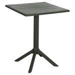Τραπεζι Πολυπροπυλενιου Τετραγωνο Terrin HM6125.15 Dark Olive 60x60x75υεκ.