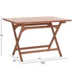 Τραπεζι Πτυσσομενο Ορθογωνιο Eris HM18117 Ξυλο Teak--Φυσικο 120x70x76υεκ. - Image 2