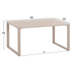 Τραπεζι Σαλονιου 2τμχ Terren HM18365.02 Μπεζ Ποδια--Sintered Stone Σε Τραβερτινα 120x70x45υεκ - Image 2