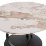 Τραπεζι Σαλονιου Διπλο Nubisa HM18364.01 Μεταλλο--Sintered Stone Pandora φ80χ43.5υεκ - Image 7