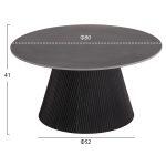 Τραπεζι Σαλονιου Duncan HM18022.01 Κεραμικο Top-Mdf Βαση-Μαυρο φ80x41υεκ. - Image 2