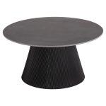 Τραπεζι Σαλονιου Duncan HM18022.01 Κεραμικο Top-Mdf Βαση-Μαυρο φ80x41υεκ.