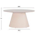 Τραπεζι Σαλονιου Duncan HM18022.02 Κεραμικο Top-Mdf Βαση-Κρεμ Λευκο φ80x41υεκ. - Image 2
