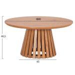 Τραπεζι Σαλονιου Talbert HM18024 MDF Σε Ανοιχτο Φυσικο Ξυλου φ80x40,5υεκ. - Image 2