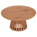 Τραπεζι Σαλονιου Talbert HM18024 MDF Σε Ανοιχτο Φυσικο Ξυλου φ80x40,5υεκ. - Image 4