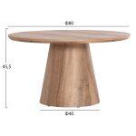 Τραπεζι Σαλονιου Karan HM18028 MDF Σε Φυσικο Χρωμα Ξυλου φ80x45,5υεκ. - Image 2